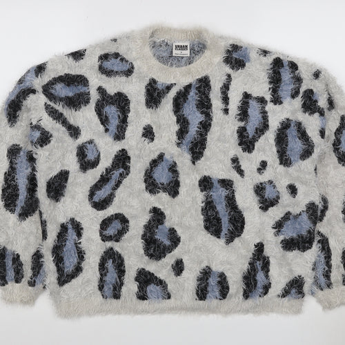 Urban Classics Women’s Multicoloured Leopard Fuzzy Knit Jumper S