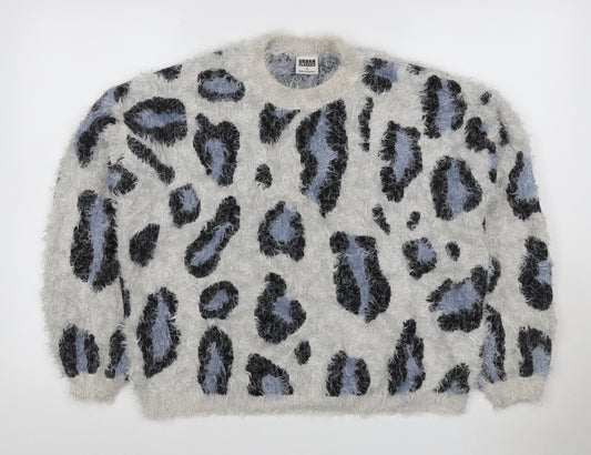 Urban Classics Women’s Multicoloured Leopard Fuzzy Knit Jumper S