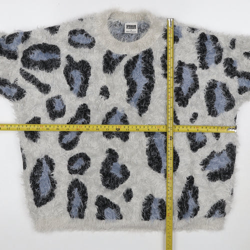 Urban Classics Women’s Multicoloured Leopard Fuzzy Knit Jumper S