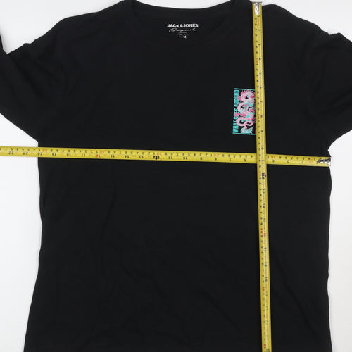 Jack & Jones Men's Black M Dragon Graphic Long Sleeve T-Shirt