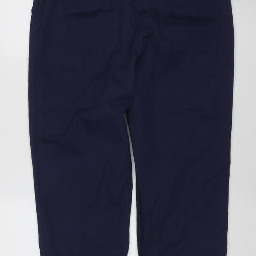 M&Co Women’s Navy Blue Size 14 Cropped Straight Cotton Trousers