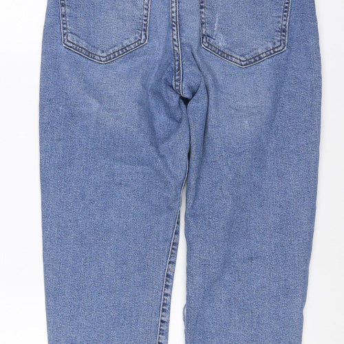 New Look Women Blue UK 10 Straight Distressed Raw Hem Jeans