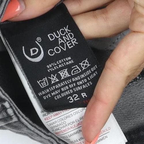 Duck and Cover Men’s Grey 32 Regular Straight Stretch Jeans