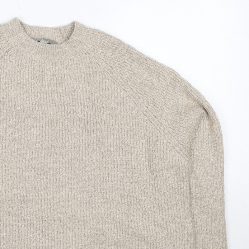 ASOS Women Beige UK 6 Ribbed Mock Neck Raglan Knit Pullover Jumper