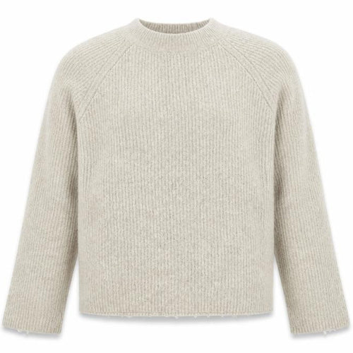 ASOS Women Beige UK 6 Ribbed Mock Neck Raglan Knit Pullover Jumper