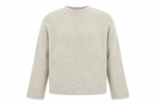 ASOS Women Beige UK 6 Ribbed Mock Neck Raglan Knit Pullover Jumper