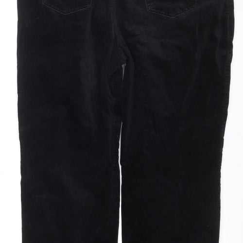 Marks and Spencer Women Black UK 20 Velvet Bootcut Stretch Trousers