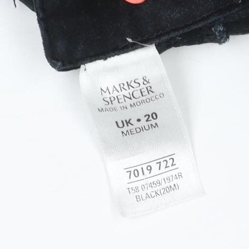 Marks and Spencer Women Black UK 20 Velvet Bootcut Stretch Trousers