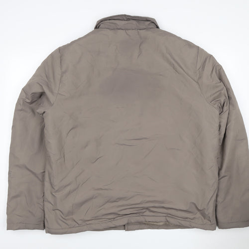 boohooMAN Men’s Grey Tall L Padded Snap Button Jacket Coat
