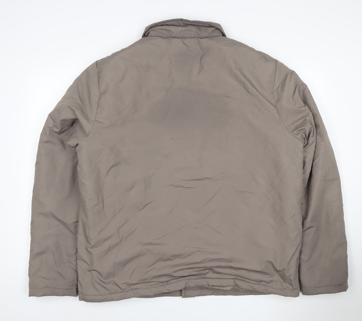 boohooMAN Men’s Grey Tall L Padded Snap Button Jacket Coat
