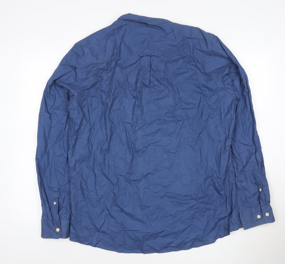 Close-up detail of Next Men's Blue XL Slim Fit Long Sleeve Button-Up Shirt