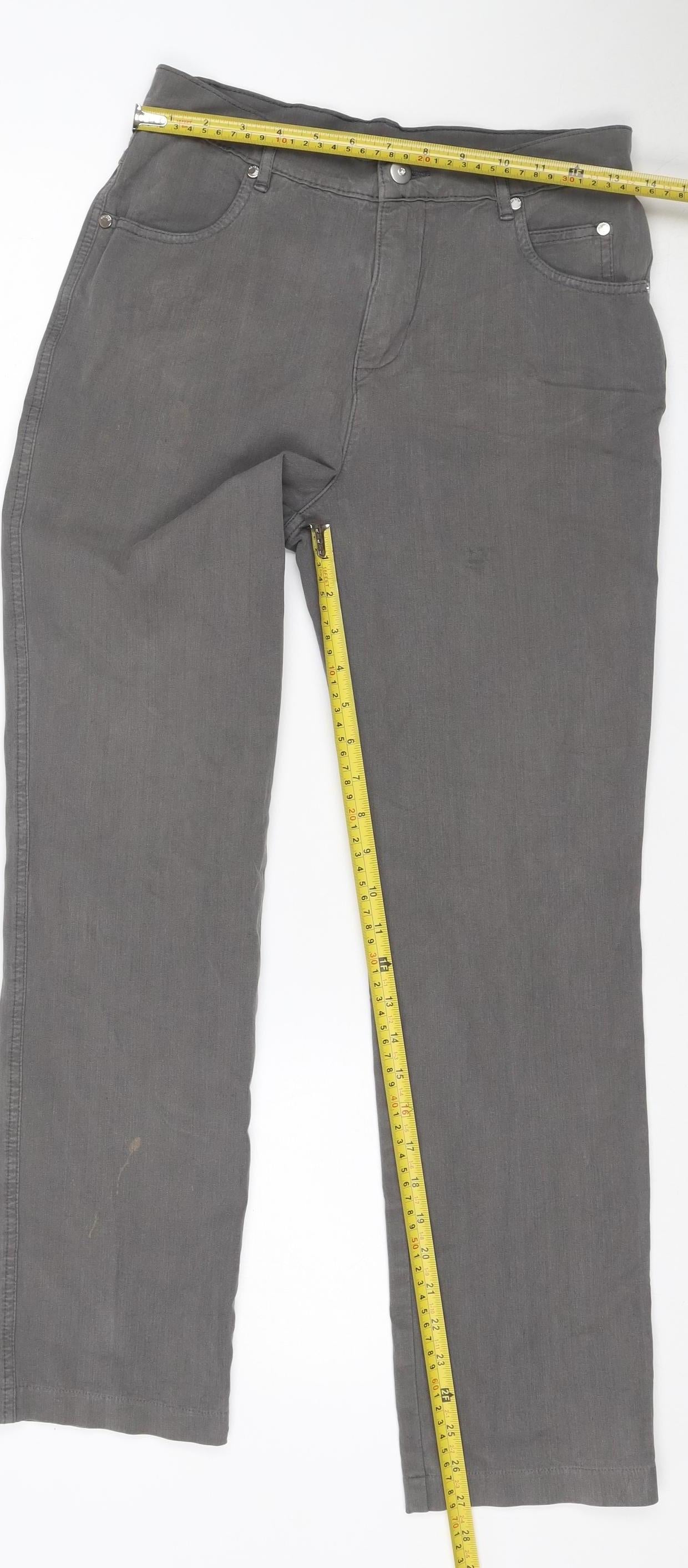 Marble Women’s Grey UK 10 Straight Stretch Jeans 5 Pocket