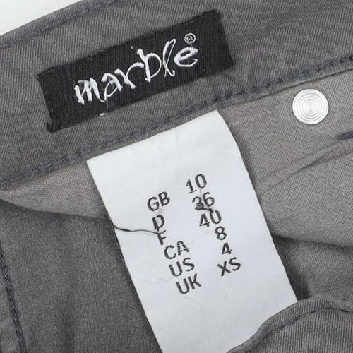 Marble Women’s Grey UK 10 Straight Stretch Jeans 5 Pocket