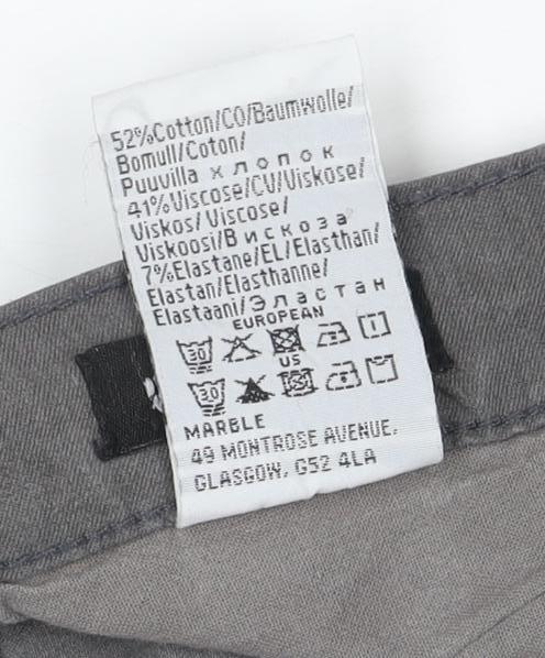 Marble Women’s Grey UK 10 Straight Stretch Jeans 5 Pocket