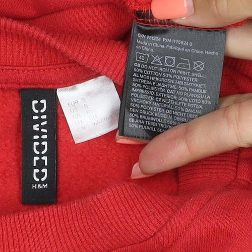H&M Divided Women’s Red S Paris 95 Graphic Pullover Sweatshirt