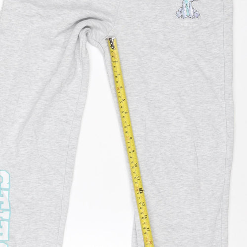 Disney Girls Grey 12 Years Stitch Sweatpants Joggers Cotton Blend
