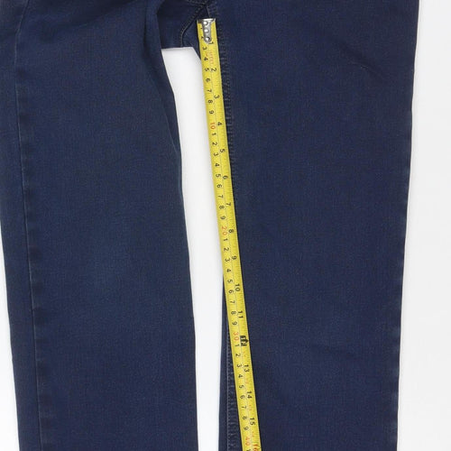 Best4me Women’s Blue Size 35 Slim Straight Stretch Jeans