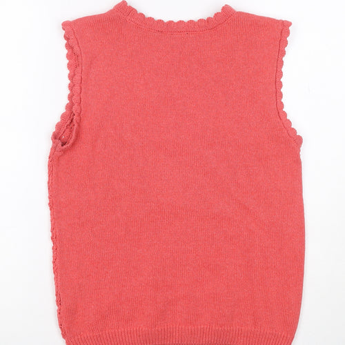 Lipsy Women Pink UK 8 Ruffle Knit Sleeveless Camisole Tank Top