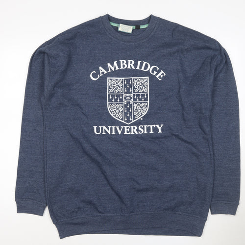 Cambridge University Men’s Blue L Crew Neck Logo Sweatshirt Pullover