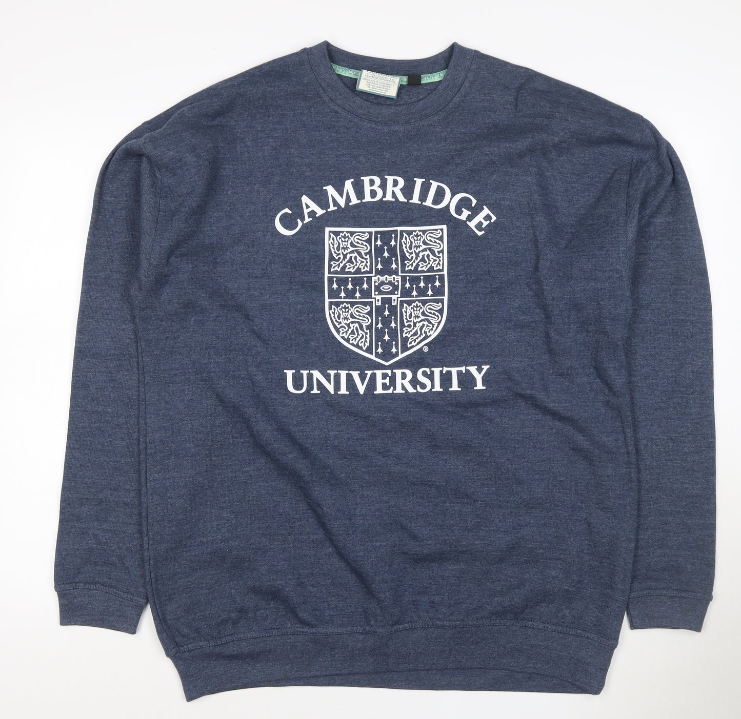 Cambridge University Men’s Blue L Crew Neck Logo Sweatshirt Pullover