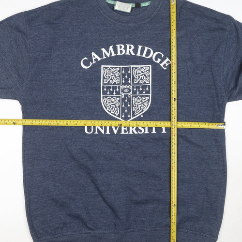 Cambridge University Men’s Blue L Crew Neck Logo Sweatshirt Pullover