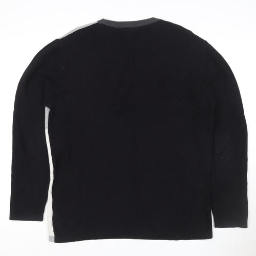 Next Men’s Multicoloured L Colour Block Crew Neck Viscose Knit Jumper