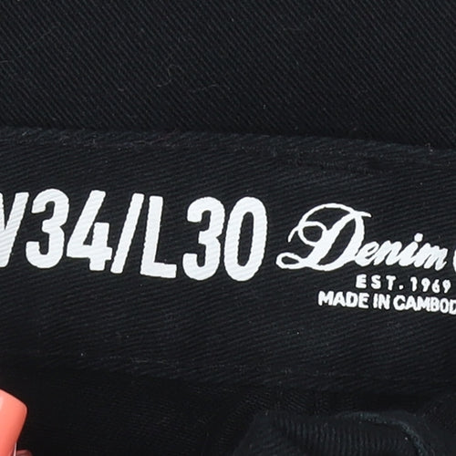Denim Co. Men’s Black W34 L30 Slim Stretch Skinny Jeans