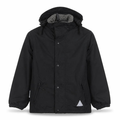 Result Boys Black Hooded Jacket 9-10 Years Lined Reflective Zip