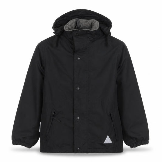 Result Boys Black Hooded Jacket 9-10 Years Lined Reflective Zip