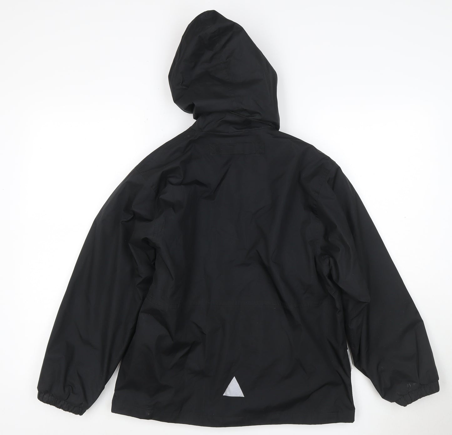 Result Boys Black Hooded Jacket 9-10 Years Lined Reflective Zip