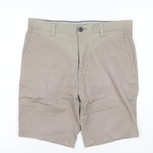 Next Men’s Beige 32in Chino Shorts Cotton Flat Front Pockets