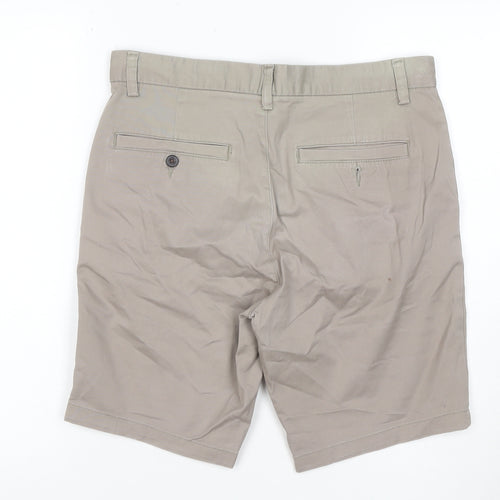 Next Men’s Beige 32in Chino Shorts Cotton Flat Front Pockets