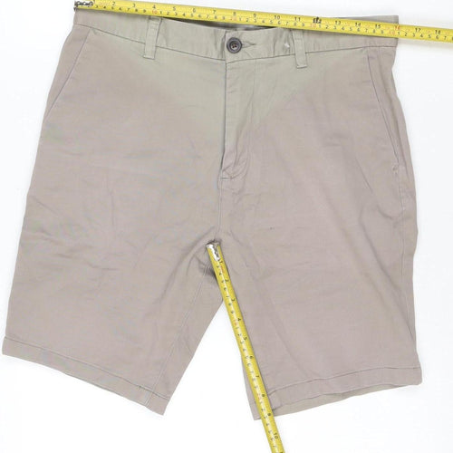 Next Men’s Beige 32in Chino Shorts Cotton Flat Front Pockets
