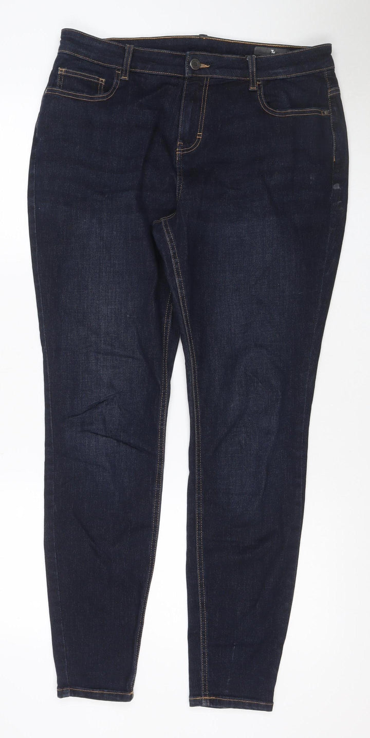 TU Women’s Blue Straight Leg Stretch Denim Jeans Size 16 Tall