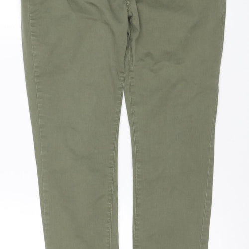 TU Women Green UK 12 Straight Leg Cotton Jeans Zip Pockets