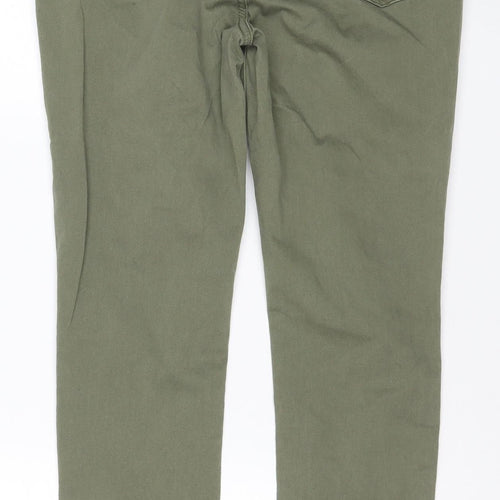 TU Women Green UK 12 Straight Leg Cotton Jeans Zip Pockets