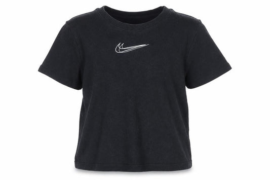 Nike Girls Black 146 Basic Logo Jersey Short Sleeve T-Shirt