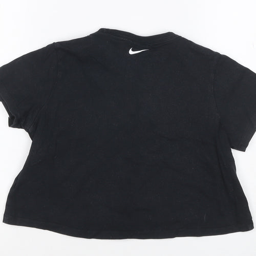 Nike Girls Black 146 Basic Logo Jersey Short Sleeve T-Shirt