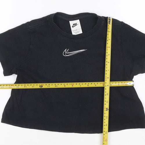 Nike Girls Black 146 Basic Logo Jersey Short Sleeve T-Shirt