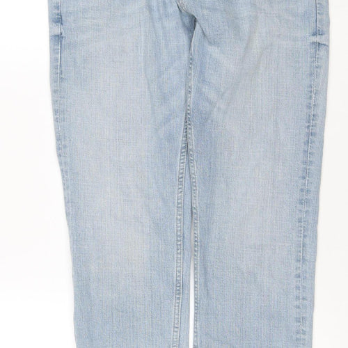 Next Men’s Blue 32R Light Wash Straight Leg Cotton Jeans