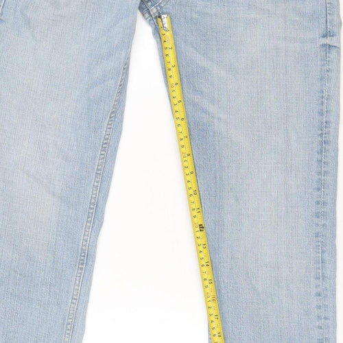 Next Men’s Blue 32R Light Wash Straight Leg Cotton Jeans