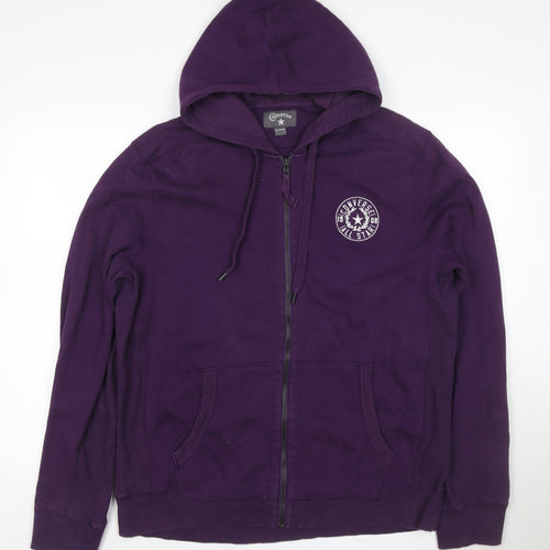 Converse Men’s Purple XL Full Zip Hoodie New York Graphic Logo Pockets