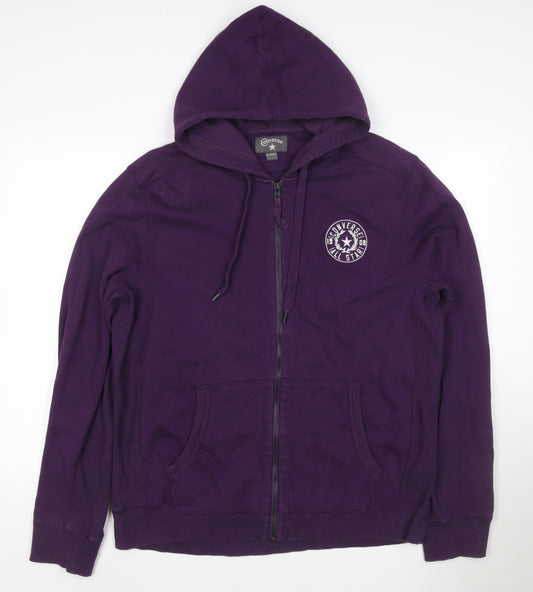 Converse Men’s Purple XL Full Zip Hoodie New York Graphic Logo Pockets