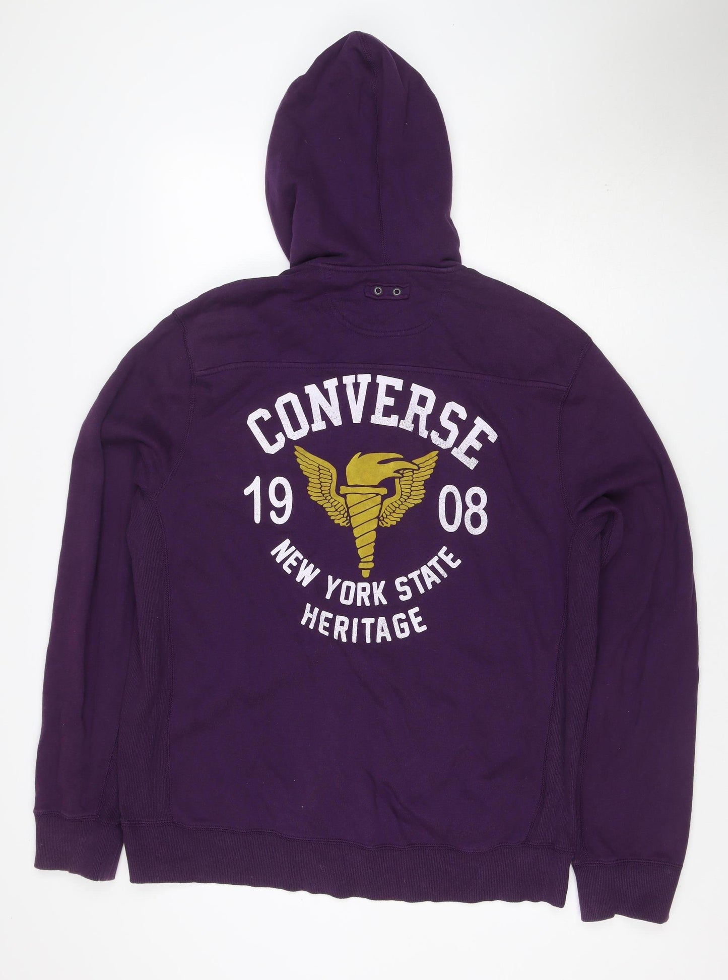 Converse Men’s Purple XL Full Zip Hoodie New York Graphic Logo Pockets
