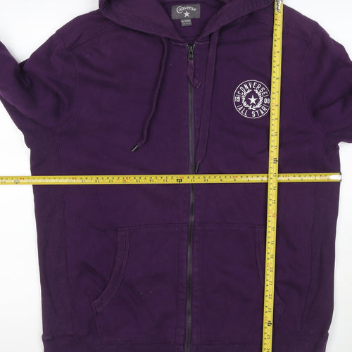 Converse Men’s Purple XL Full Zip Hoodie New York Graphic Logo Pockets