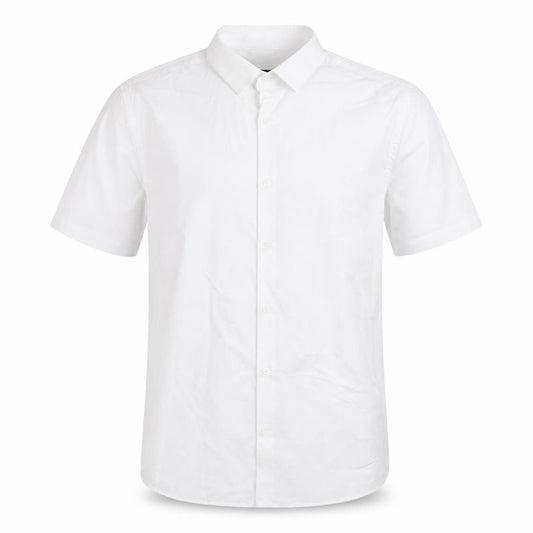 Front view of ASOS Design Men’s White XS Short Sleeve Button-Up Point Collar Shirt