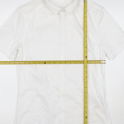 ASOS Design Men’s White XS Short Sleeve Button-Up Point Collar Shirt
