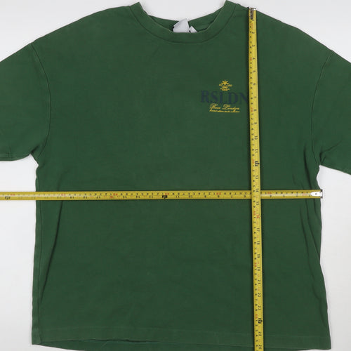 Rose London Men's Green M Graphic Logo Cotton Crew Neck T-Shirt