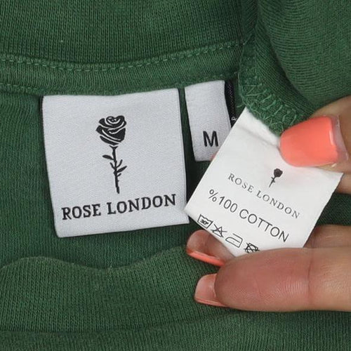 Rose London Men's Green M Graphic Logo Cotton Crew Neck T-Shirt