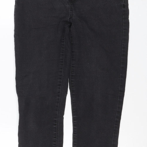 Denim Co. Women Black UK 12 Straight Mid Rise Stretch Jeans 5 Pocket